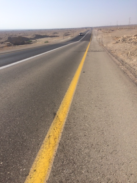 Long long road through desert